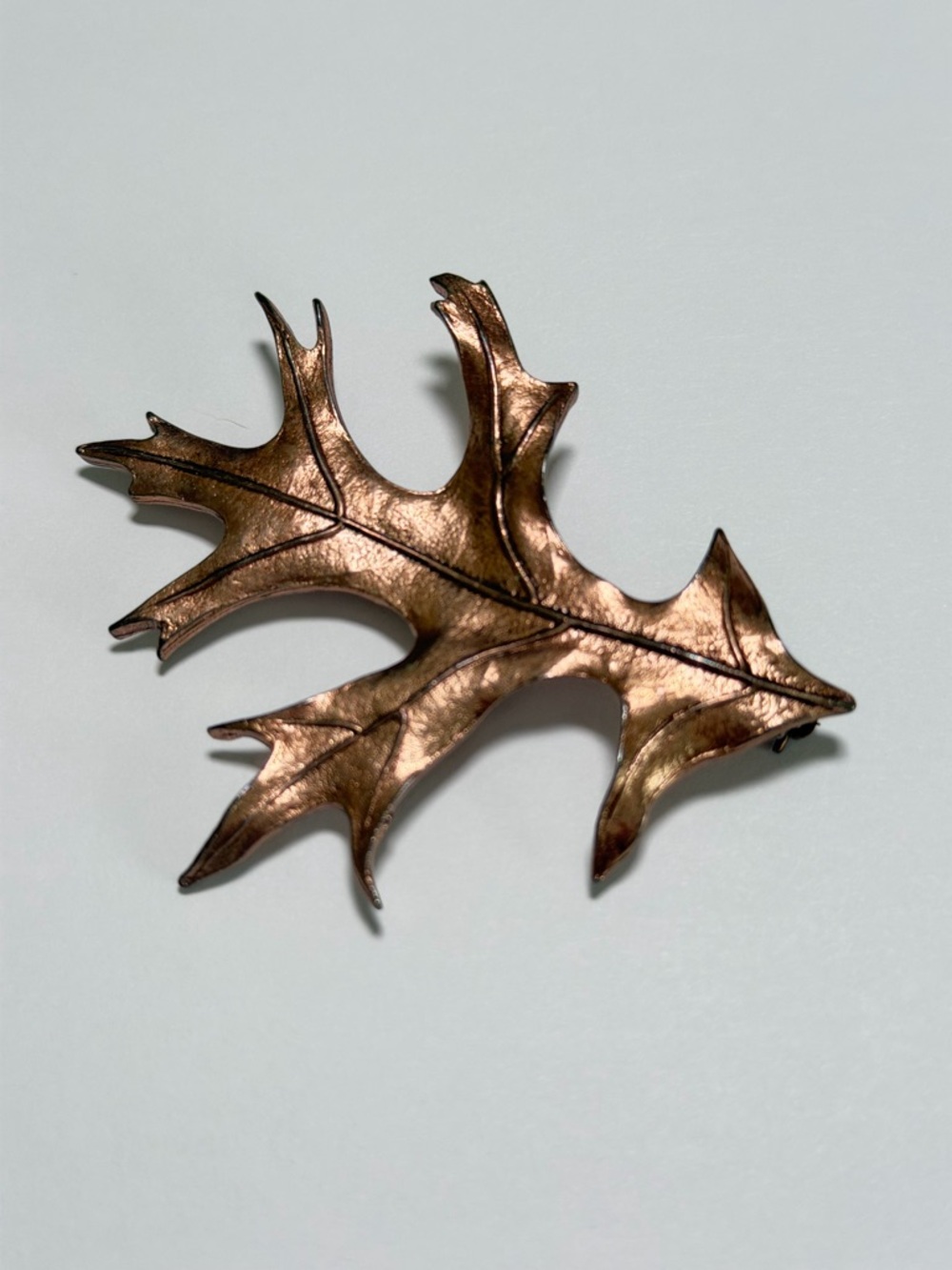Vintage-style Copper Oak Leaf Brooch Pin